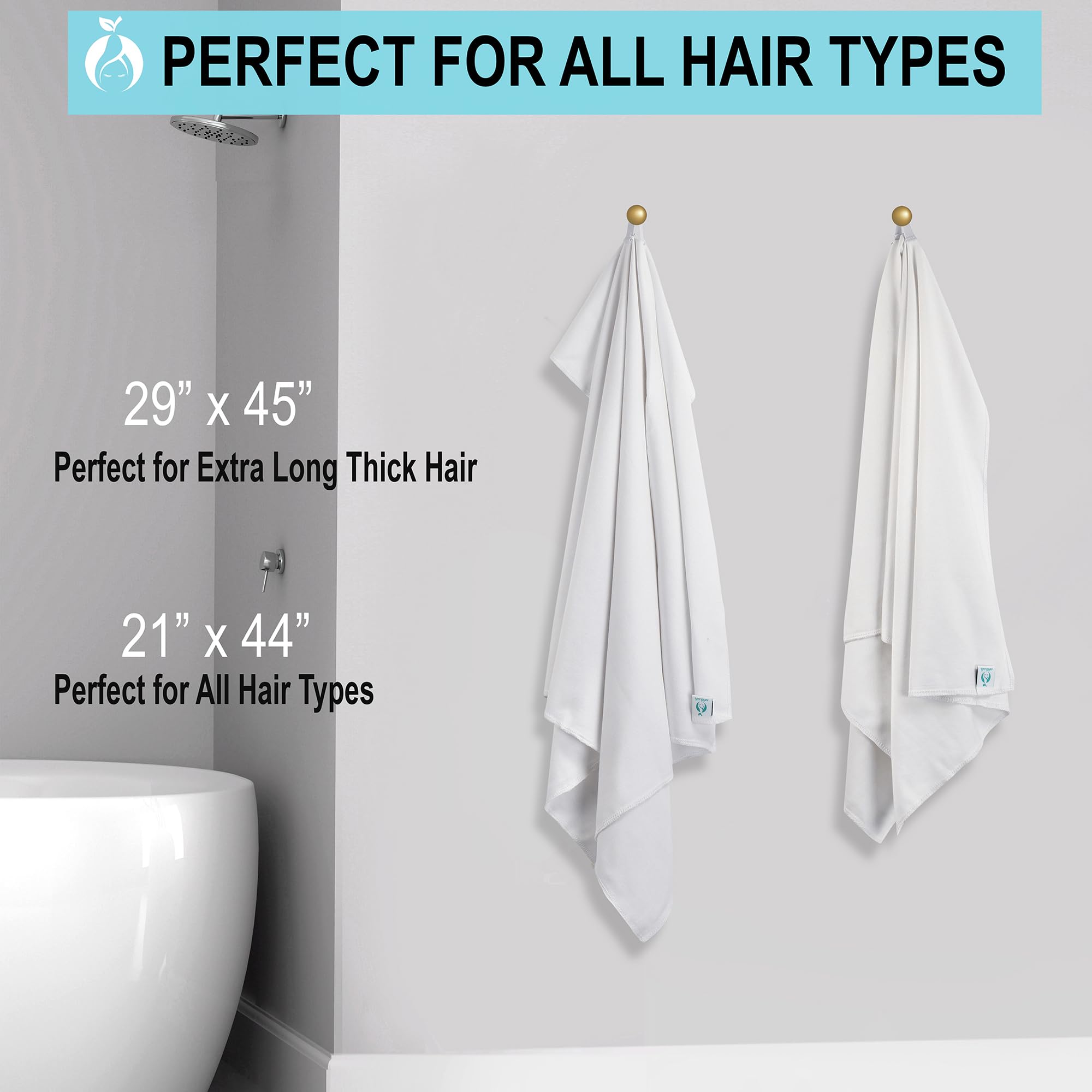 Hair RePear: toalla blanca de diseño limpio para secado cómodo.