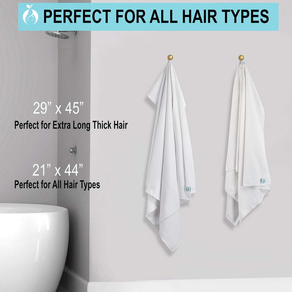Hair RePear: toalla blanca de diseño limpio para secado cómodo.