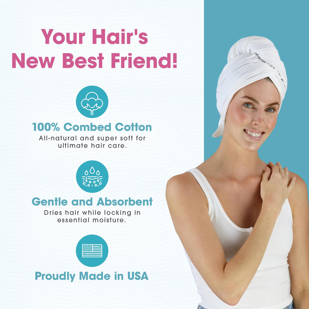 Hair RePear: toalla de secado rápido para cabello delicado y suave.