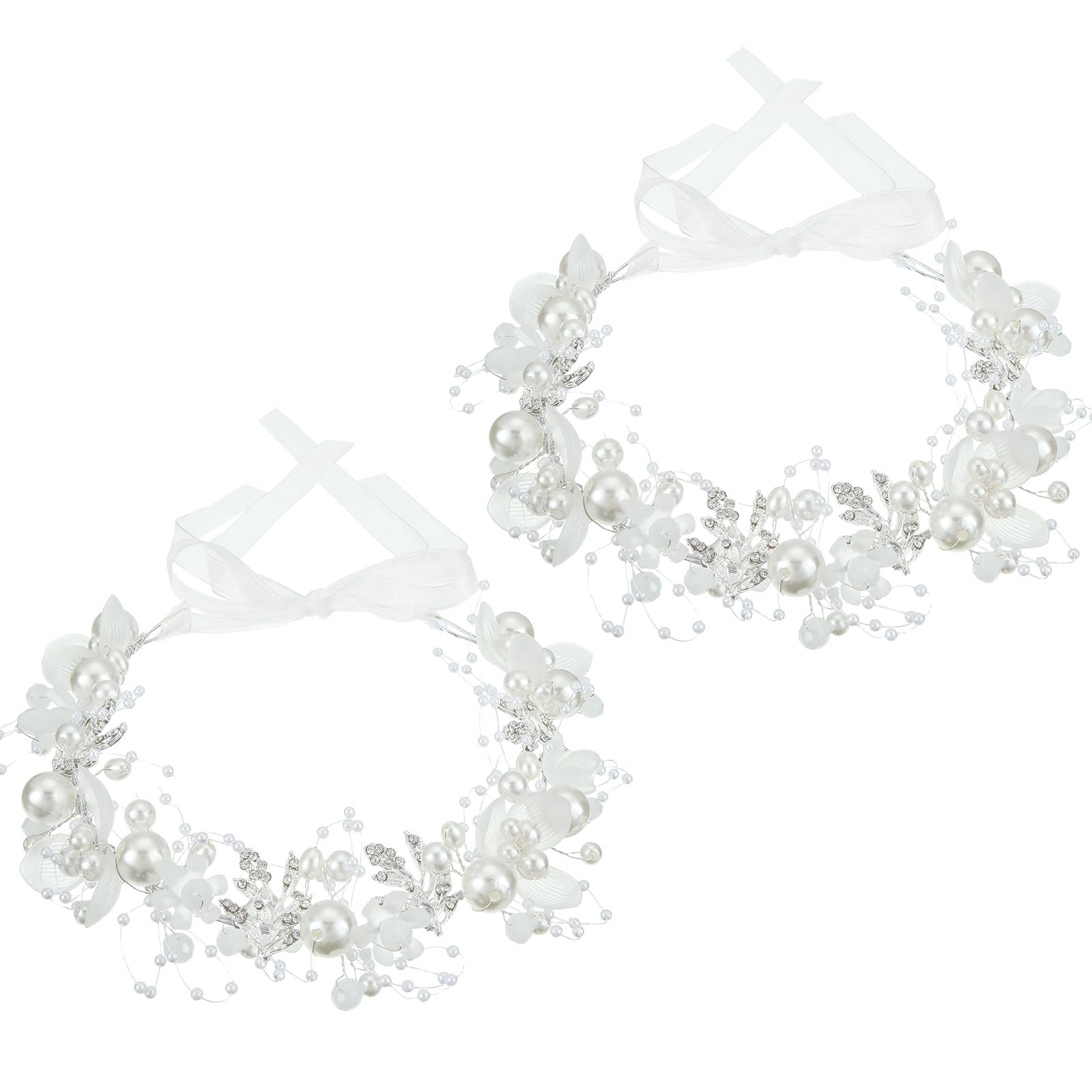 Diadema de flores con cristales Retrowavy para niñas, brillo sutil para bodas.