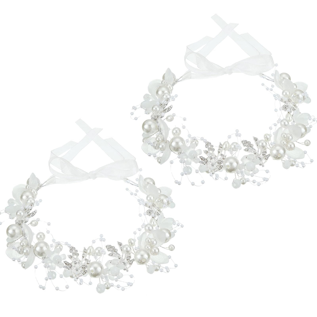 Diadema de flores con cristales Retrowavy para niñas, brillo sutil para bodas.