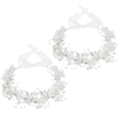 Diadema de flores con cristales Retrowavy para niñas, brillo sutil para bodas.