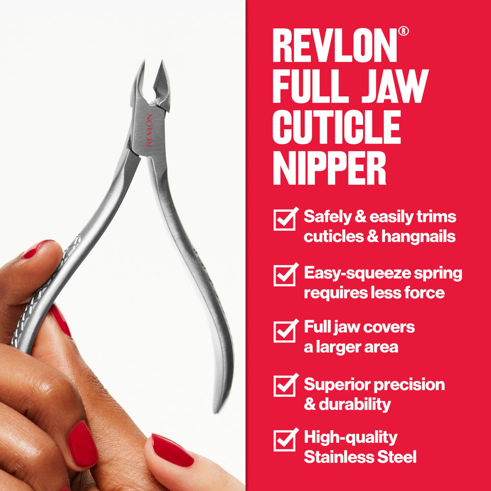 Alicate REVLON Cutículas, resorte suave facilita su uso prolongado.