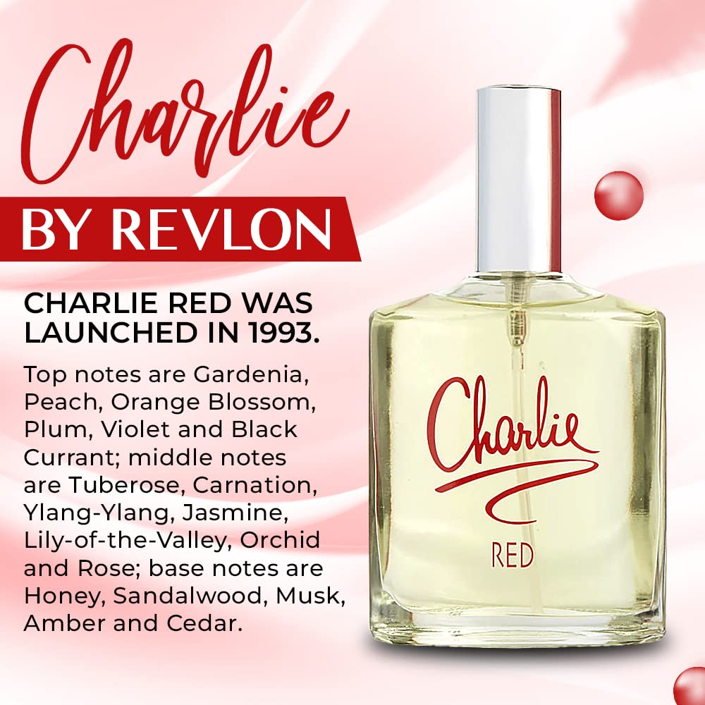 Empaque adicional de REVLON Charlie Red EDT, destaca autenticidad y calidad.