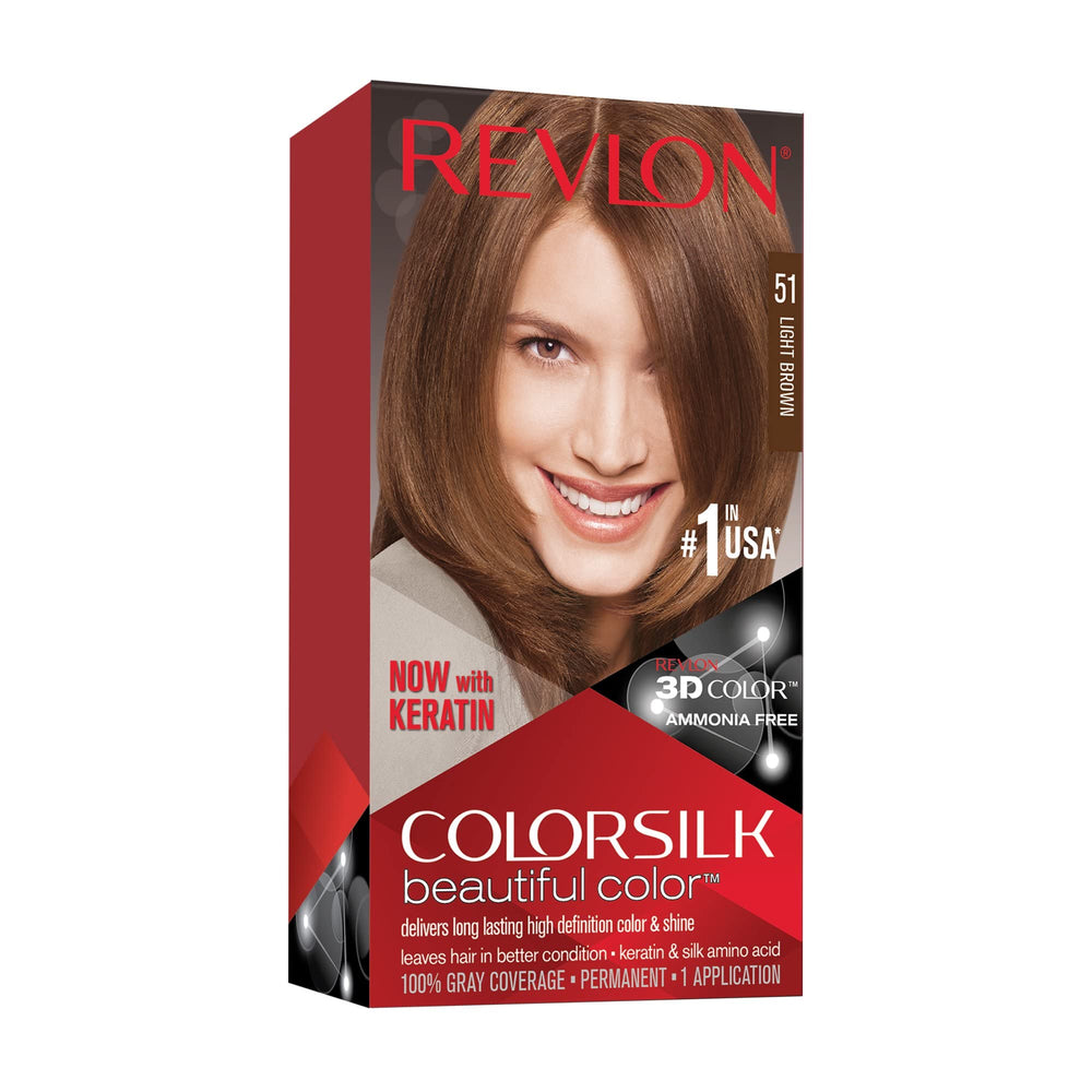 REVLON Colorsilk 51 Marrón Claro: resultado suave y natural para uso doméstico.