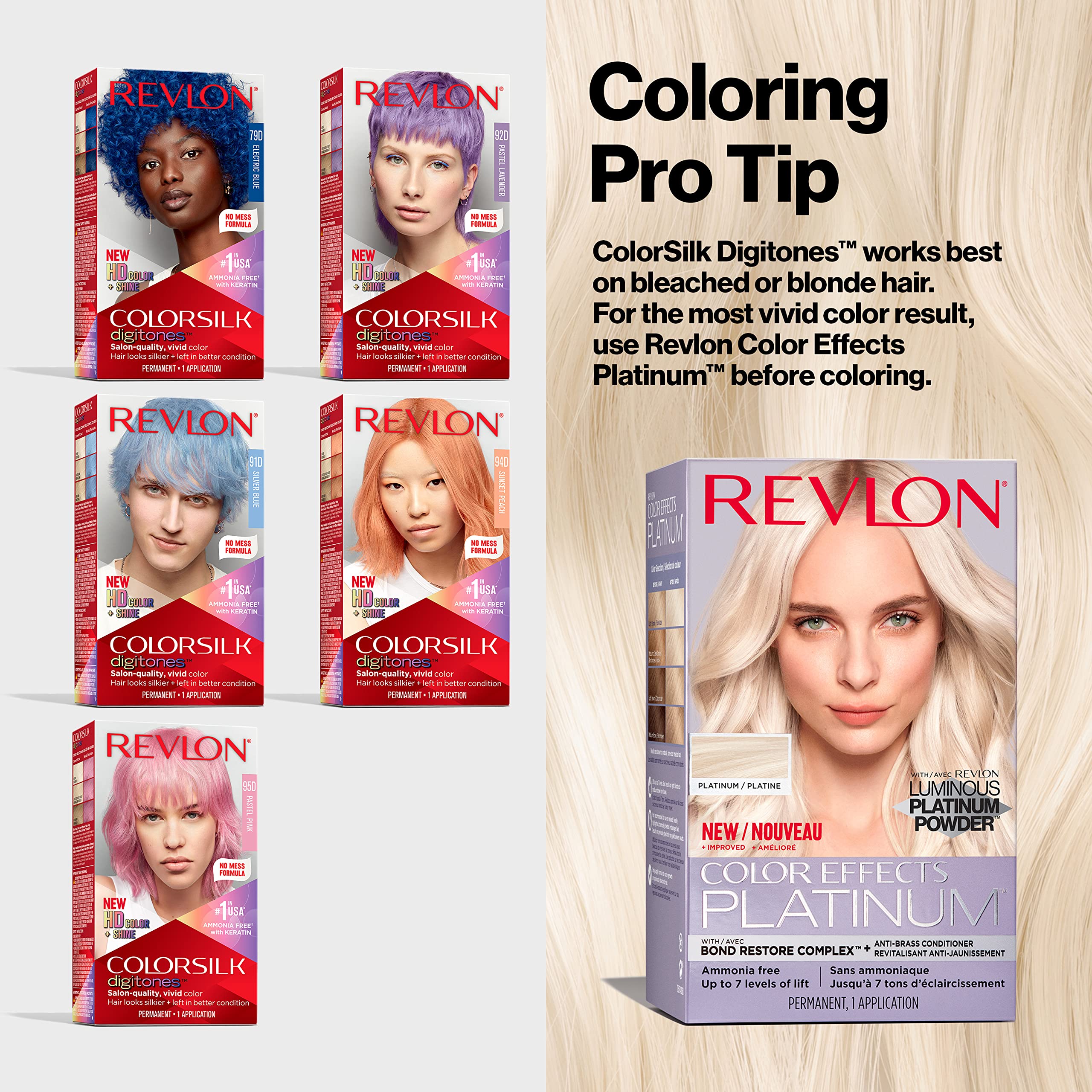 Revlon ColorSilk Digtones Pastel Lavanda: aplicación sencilla para resultados consistentes.