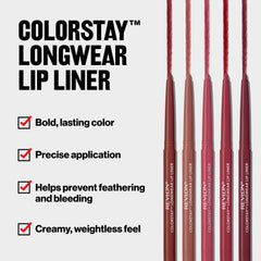 Aplicación suave de REVLON ColorStay Lip Liner para contornos definidos.