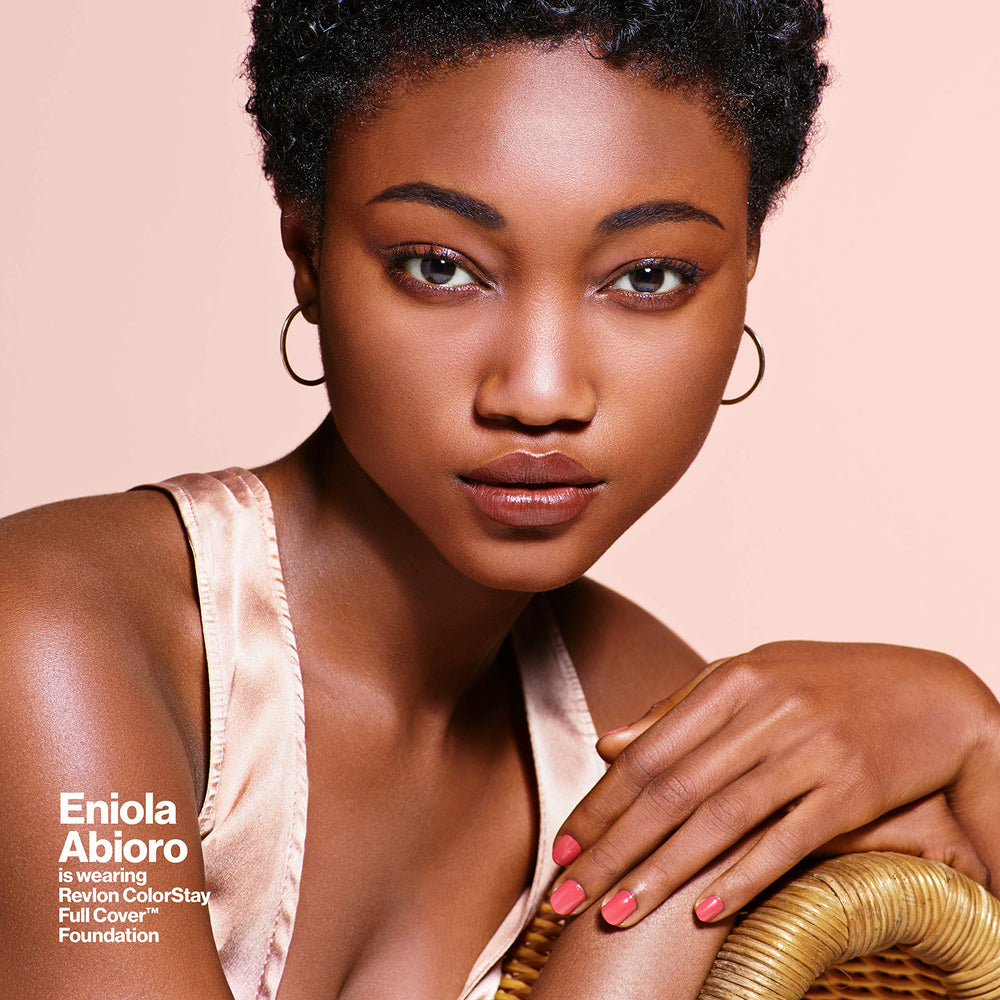 Revlon ColorStay matte-coverage appears evenly finished under bright light.
