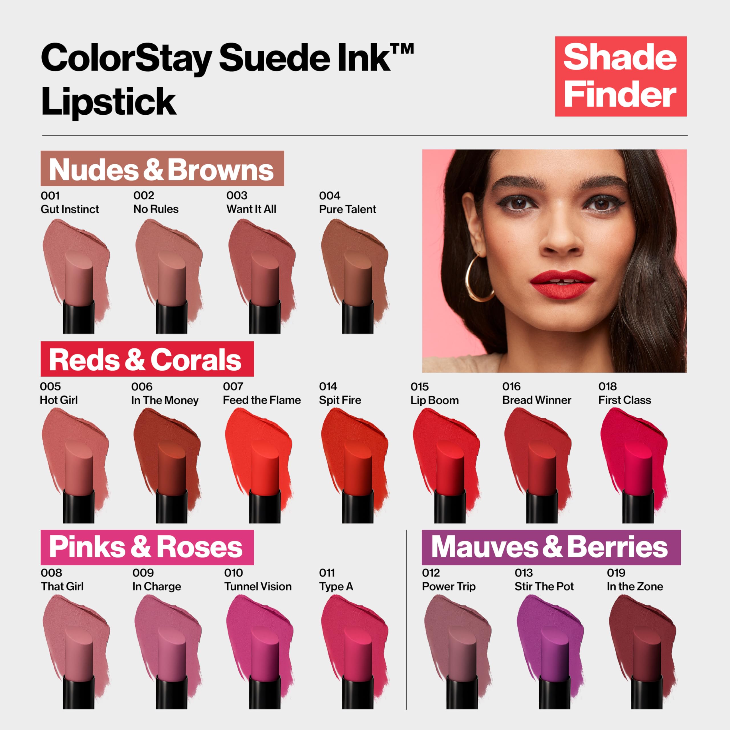 Revlon ColorStay Suede Ink, acabado mate intenso y suave al tacto.