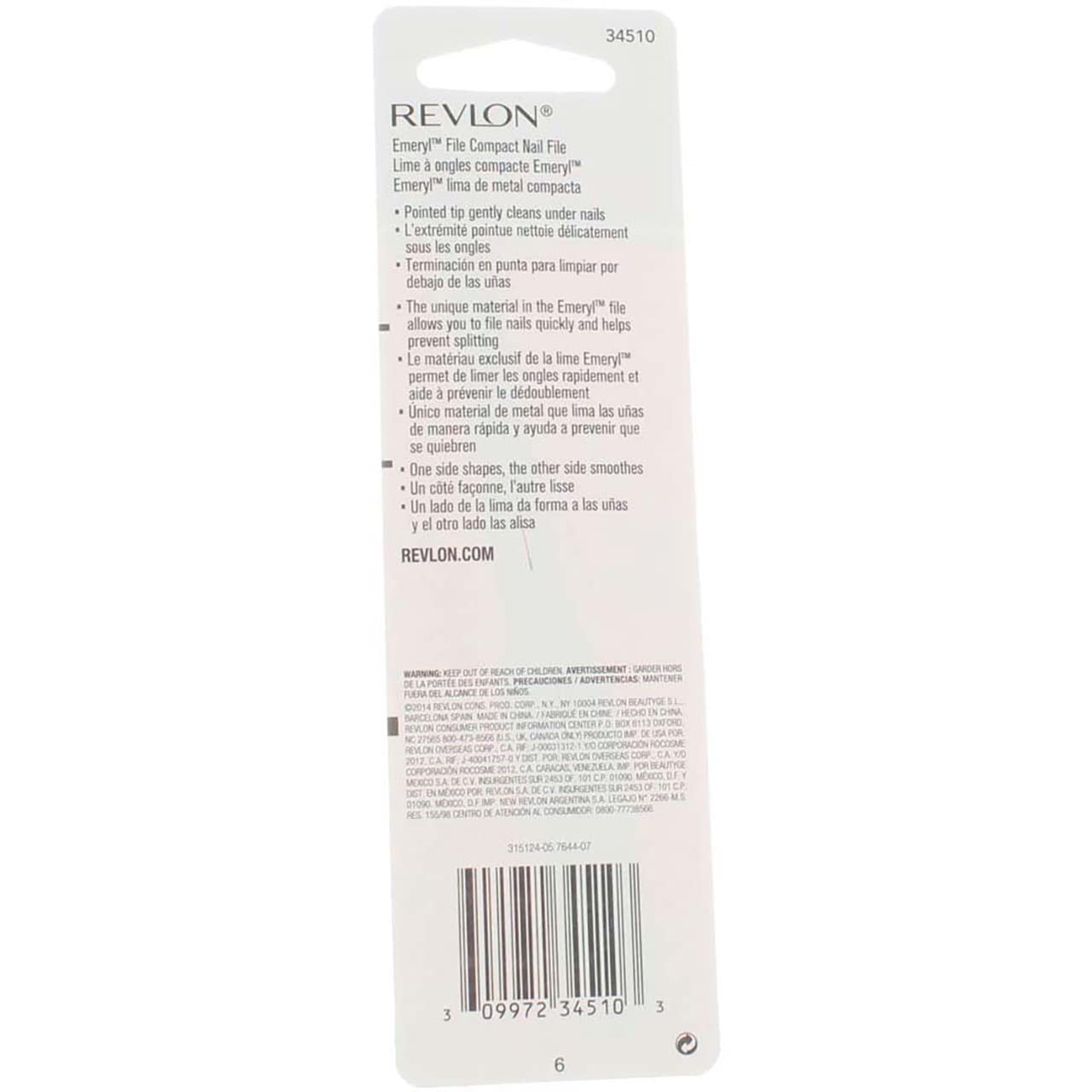 Revlon Emeryl File, mango ergonómico para agarre cómodo durante el limado.