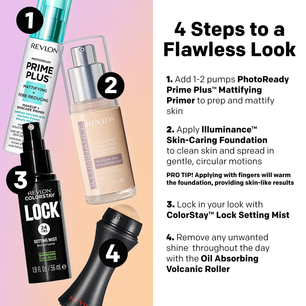 Revlon Illuminance Foundation: envase y caja elegantes para guardar.