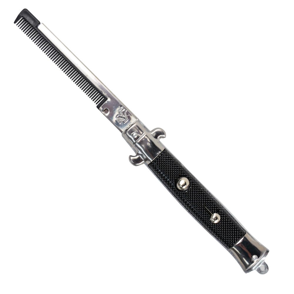 Rhode Island Novelty: peine plegable switchblade, compacto y resistente para uso diario.