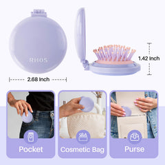 RHOS cepillo plegable de resina ABS morado para uso diario