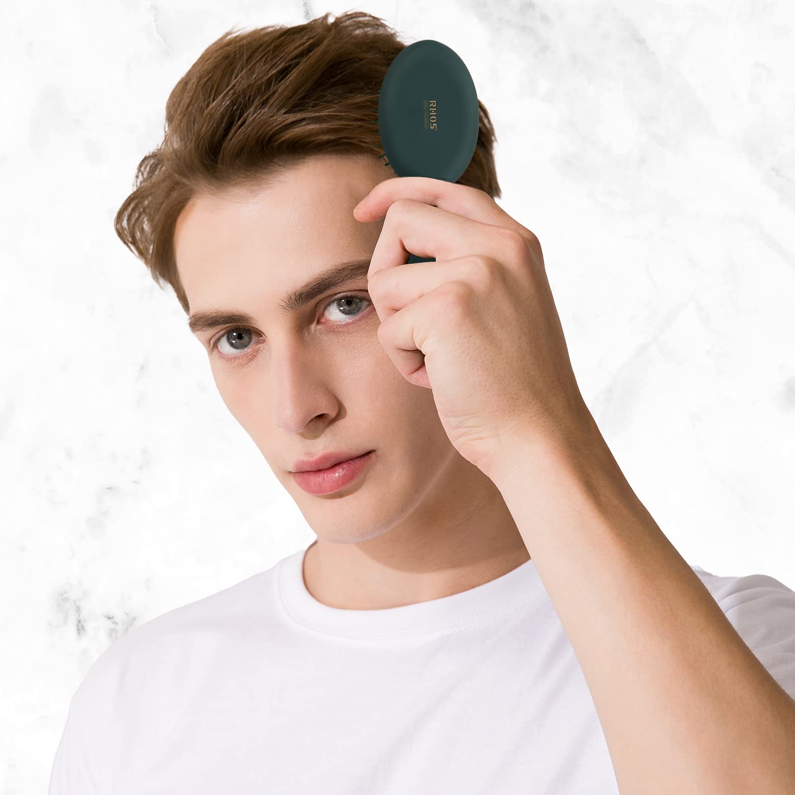 RHOS mini cepillo para todo tipo de cabello, funciona en liso y rizado