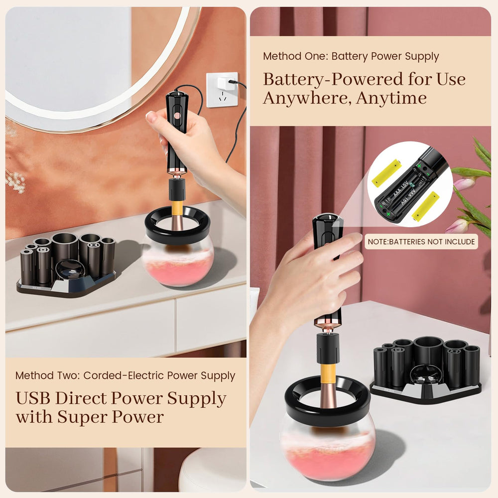 RICRIS dual power options USB and battery enable travel cleaning anywhere.