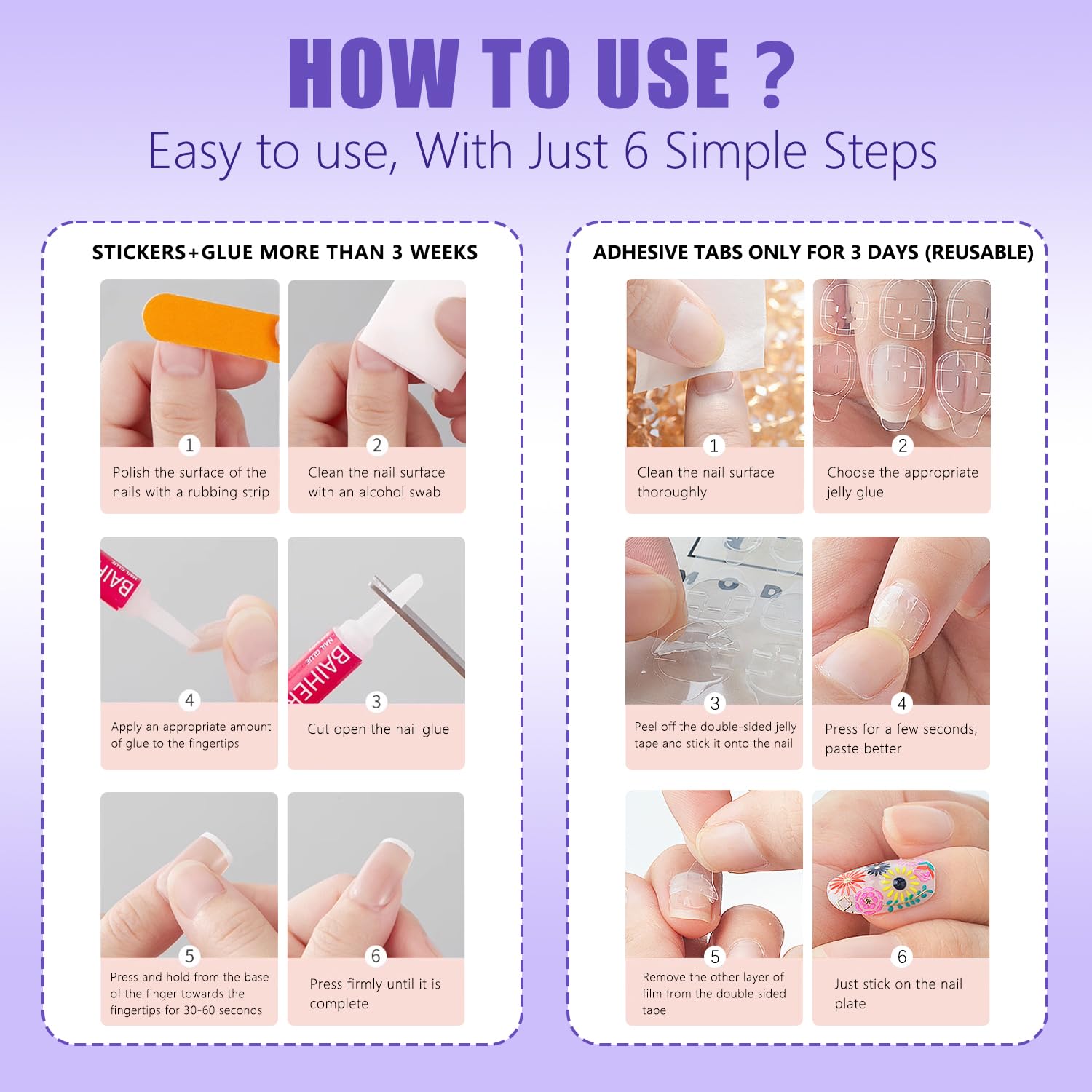 RIICFDD Uñas 24 piezas listas para renovar tu look rápidamente