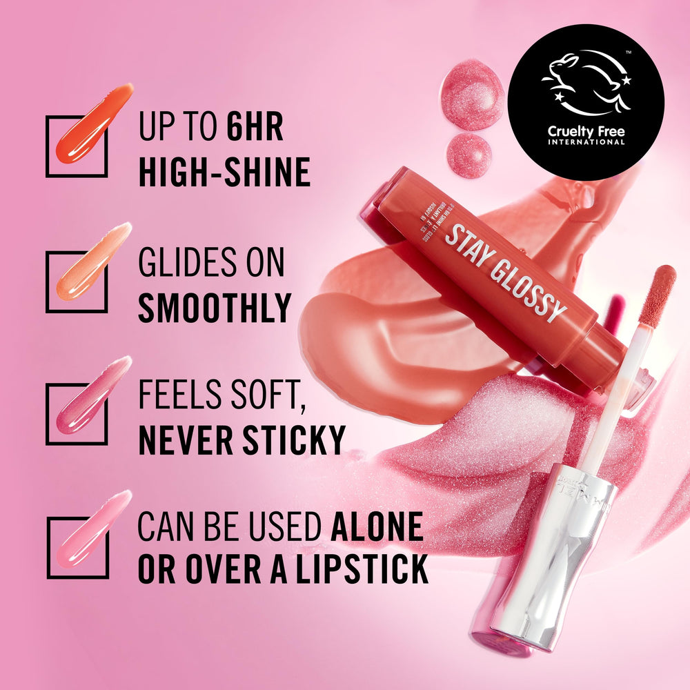 Rimmel funciona solo o sobre labial para mayor pigmento.