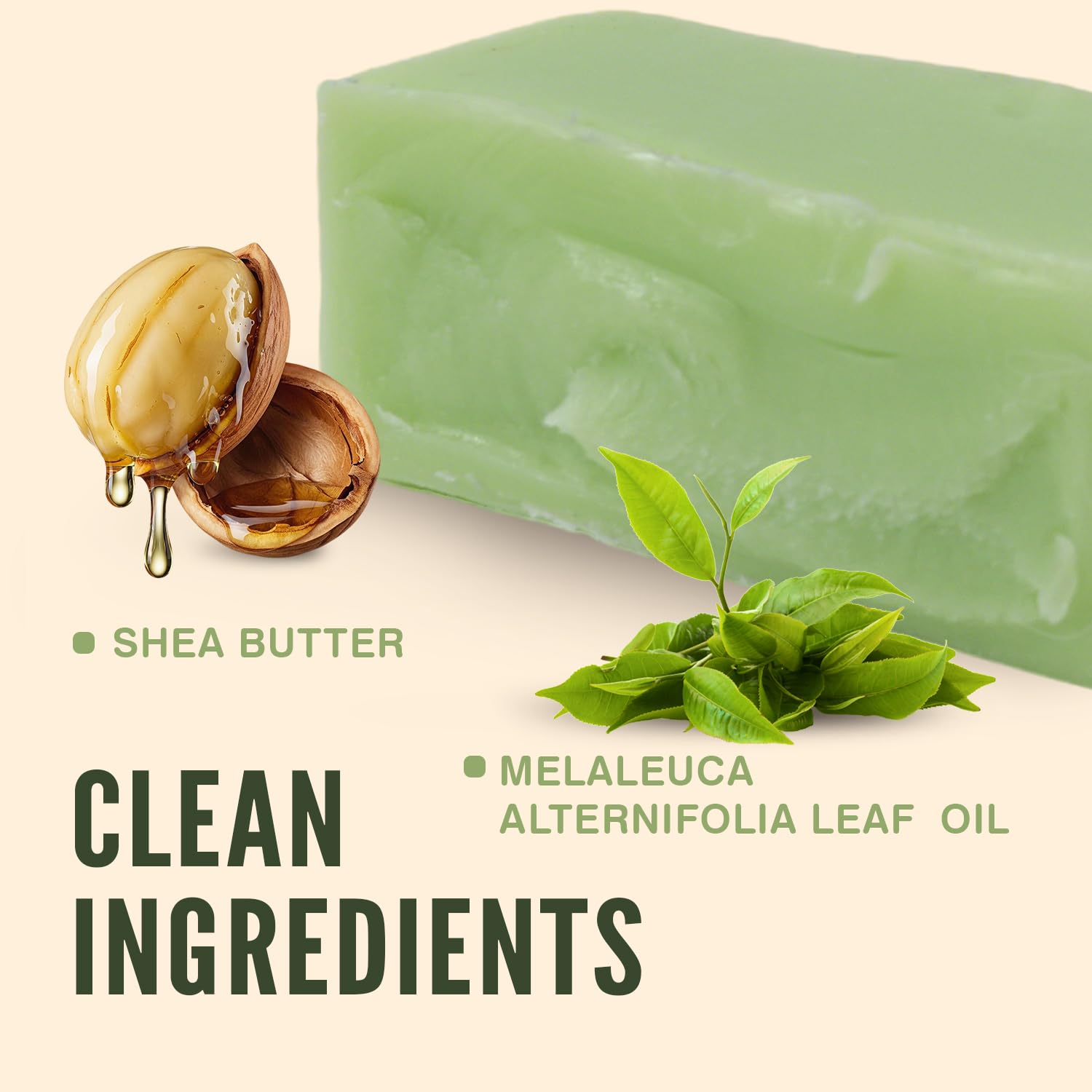 Espuma rica al lavar el rostro con Jabón Rinse & Robust de árbol de té.
