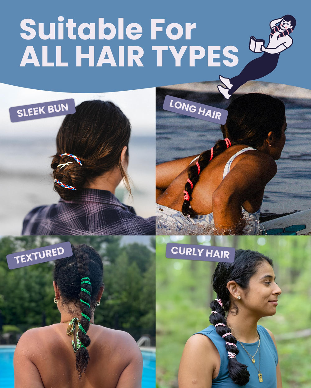 Rip Tie Hair: uso diario cómodo y seguro para sesiones de gimnasio.