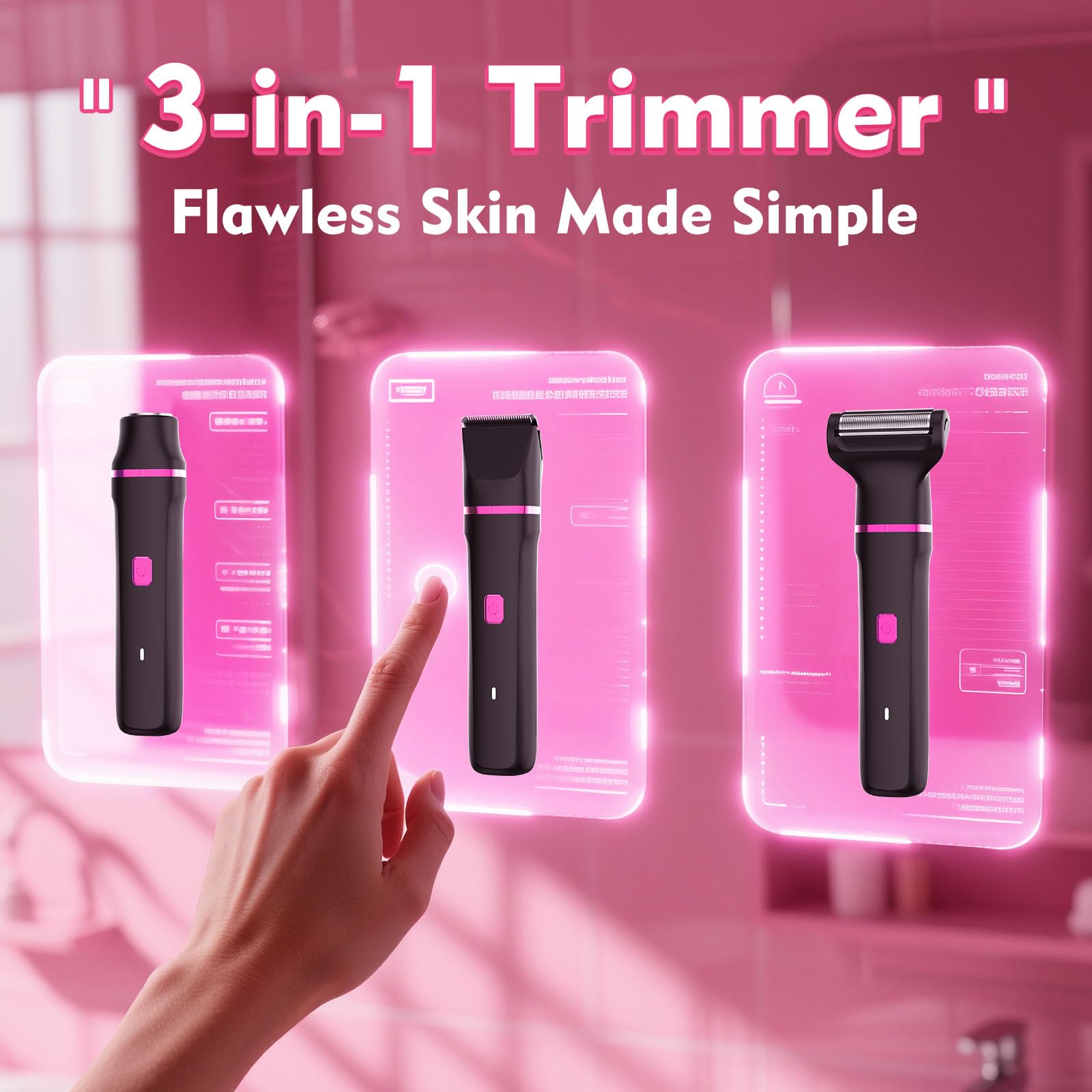 Risina Bikini Trimmer base de carga inalámbrica para mayor comodidad.