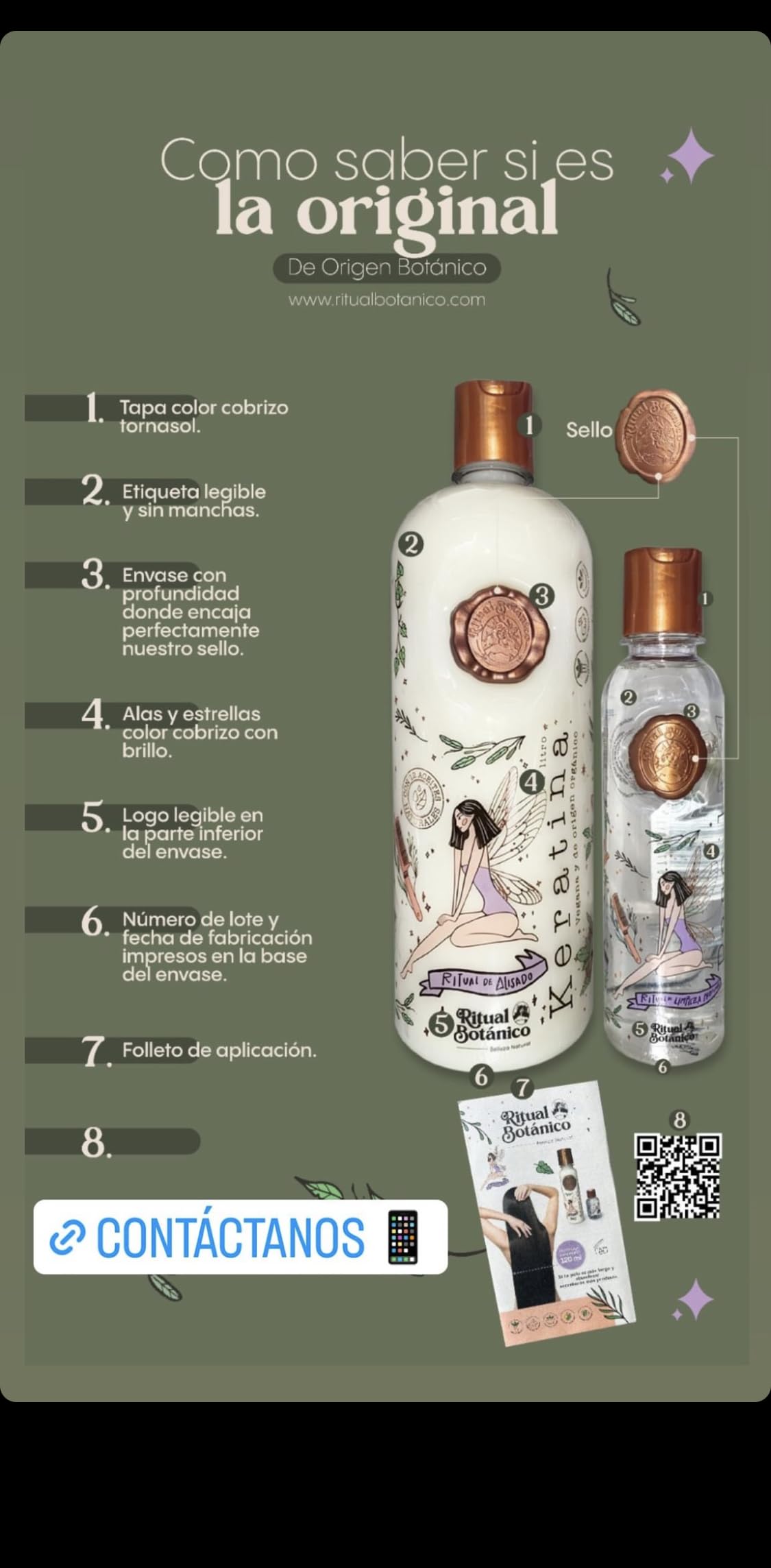 Ritual Botanico empaque con instrucciones y fechas