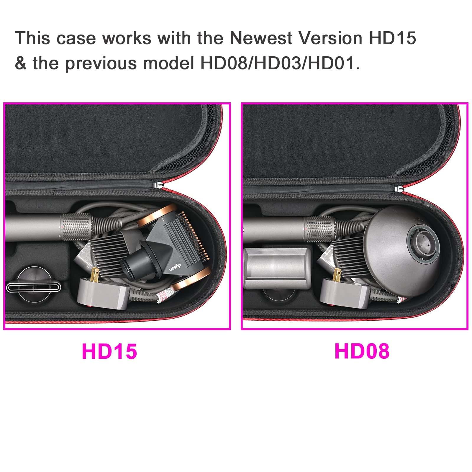 Funda adaptable para accesorios y cuerpo del secador Dyson Supersonic.
