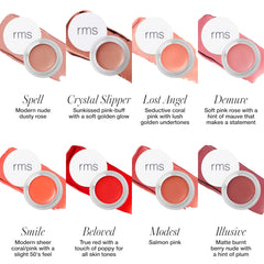 Lip2Cheek de RMS Beauty en mejillas aporta un brillo ligero para un aspecto natural.