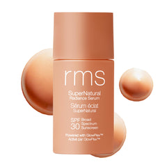 RMS Beauty Supernatural Radiance Serum SPF 30, bote 1oz, protección diaria suave.