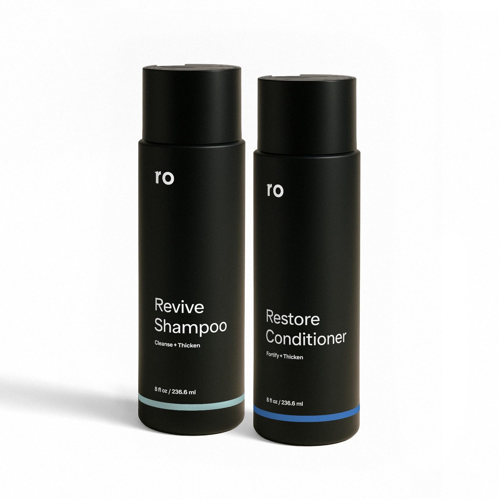 Ro Revive champú botella visible con aroma mentolado, sensación fresca para el cuero cabelludo