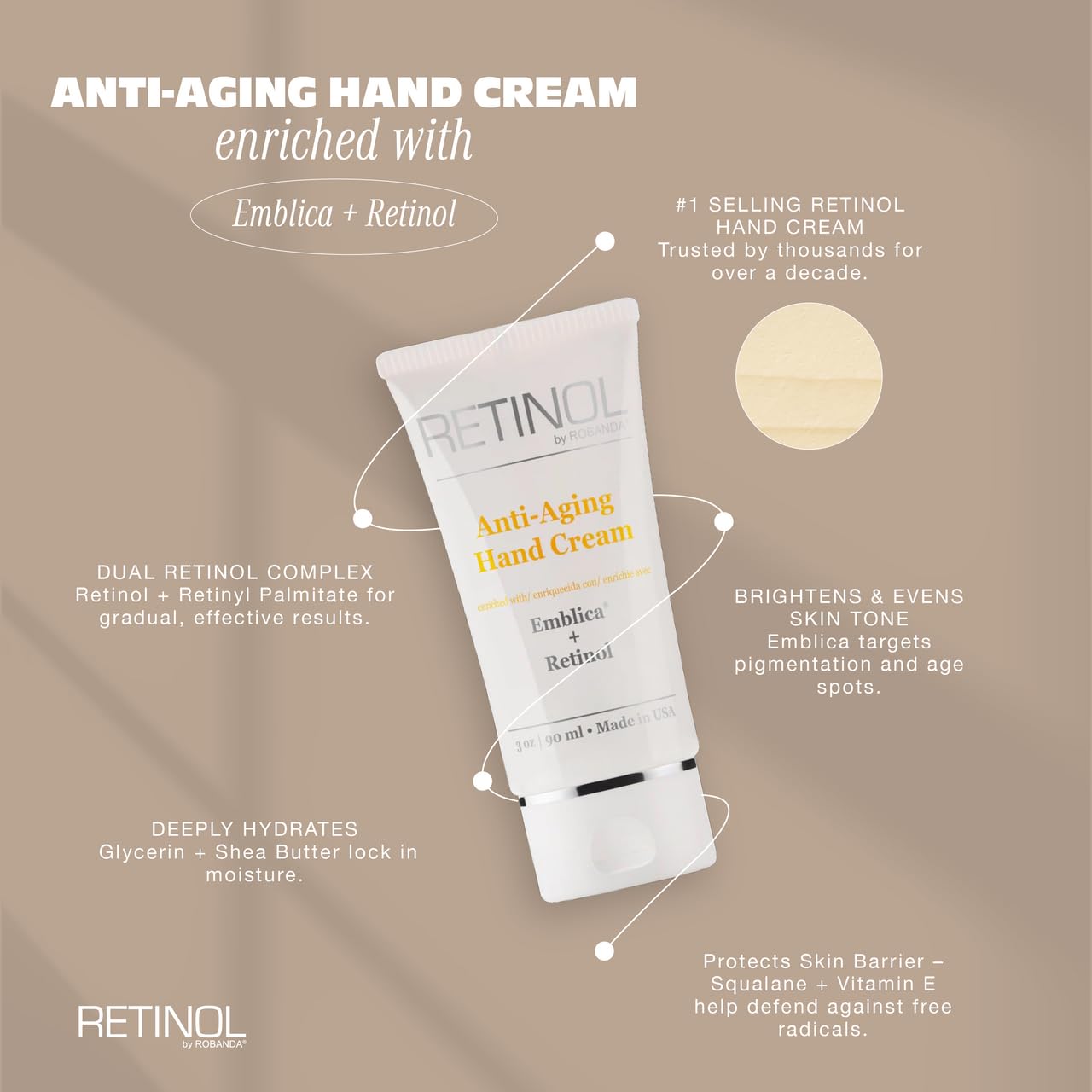Robanda crema con retinol, protege la barrera cutánea diariamente.