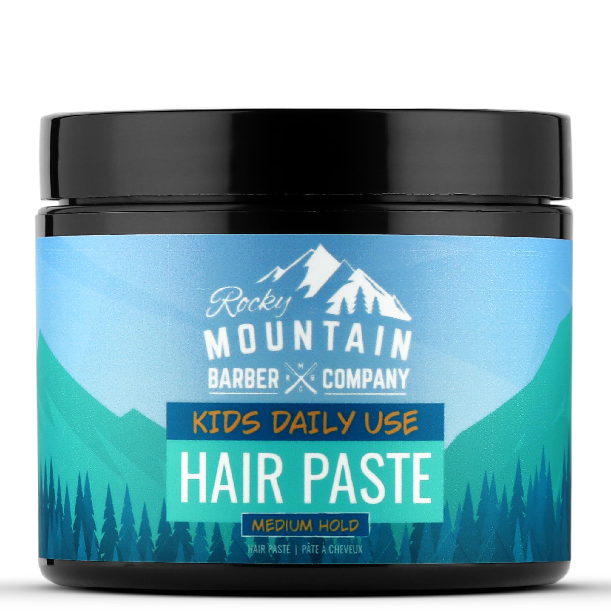 Rocky Mountain Barber Company pasta para peinar infantil en lata 4 oz para peinados fáciles.