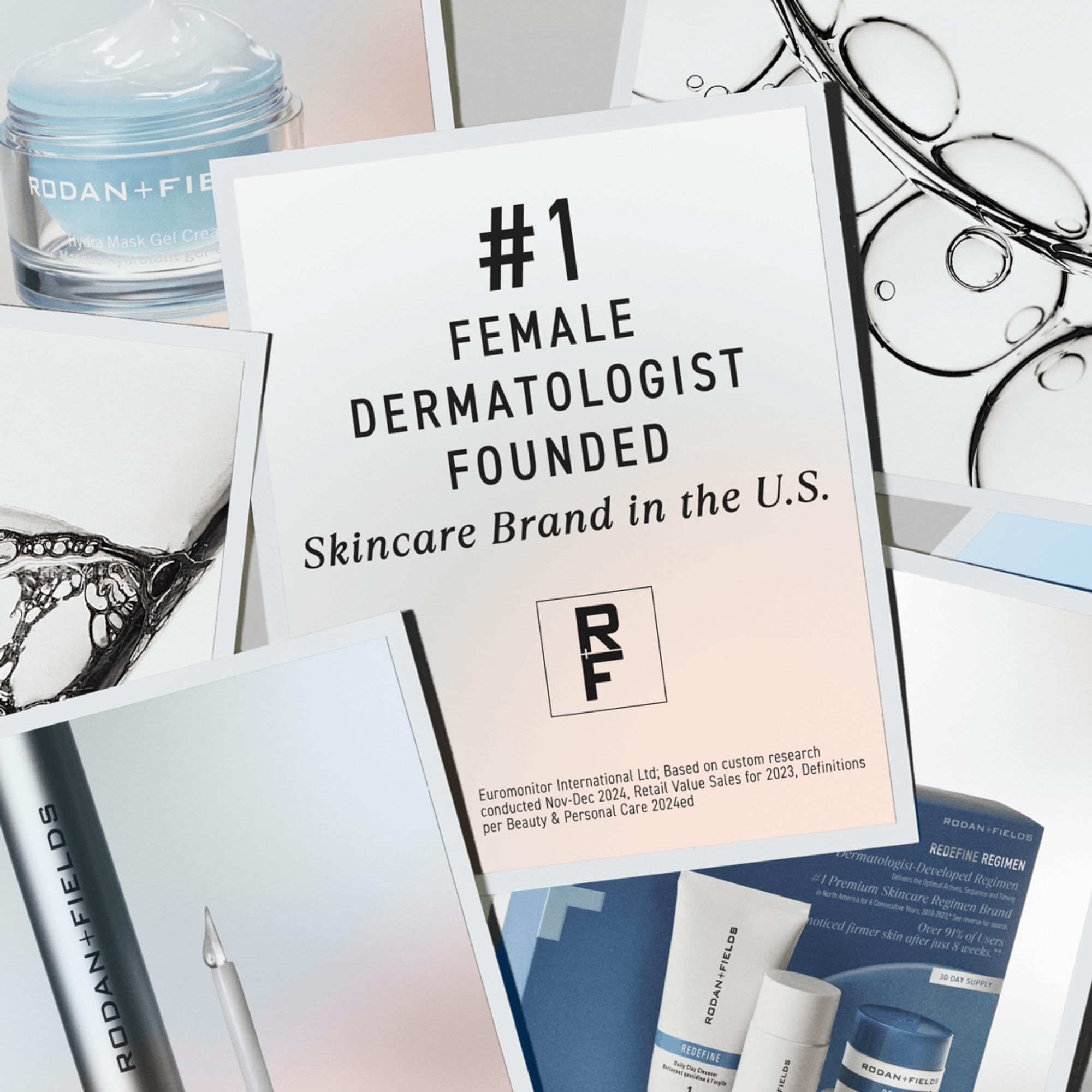 Rodan + Fields Enhancements aplicación suave en la palma para uso diario.