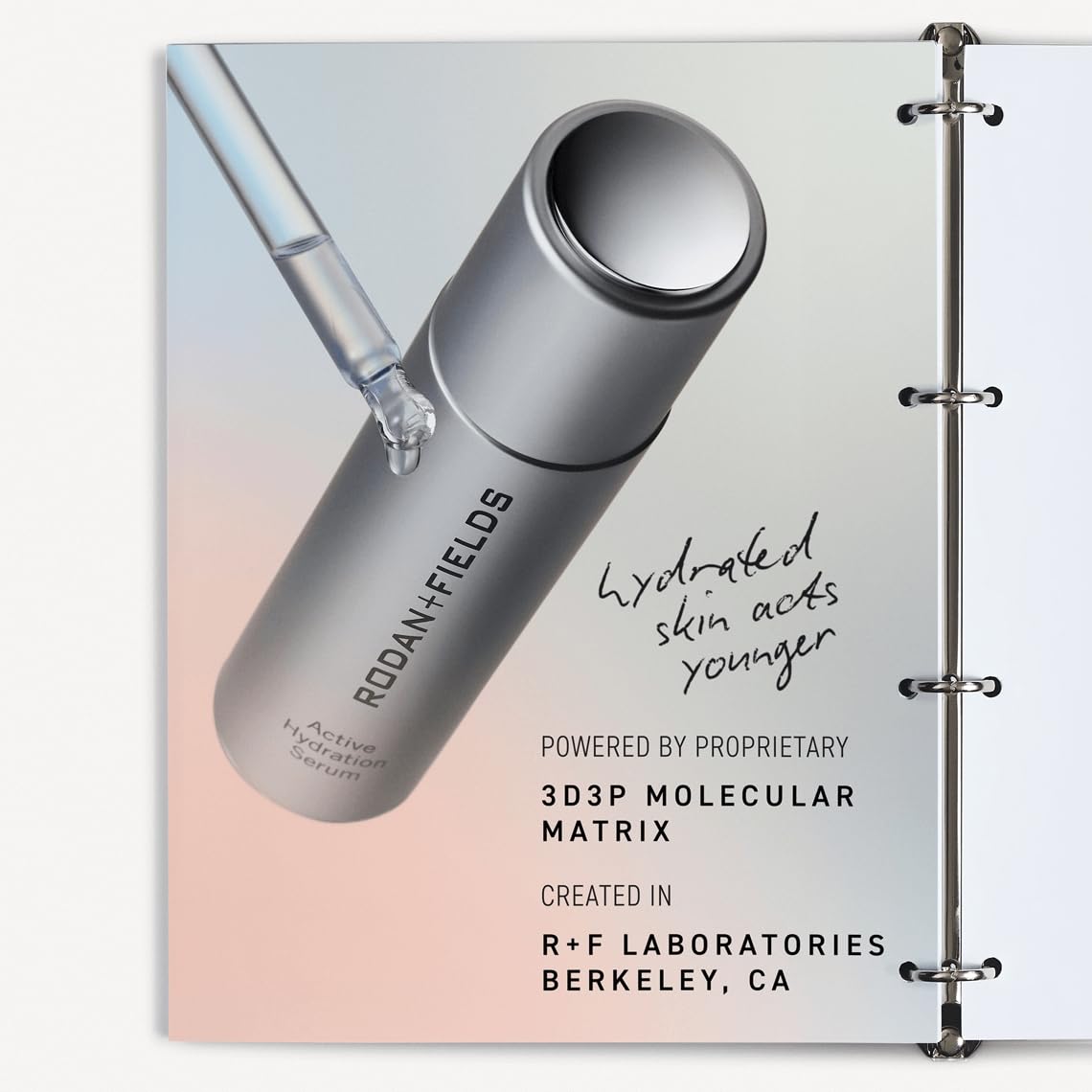 Rodan + Fields Sérum de Hidratación Activa, uso diario bajo maquillaje para un acabado suave.