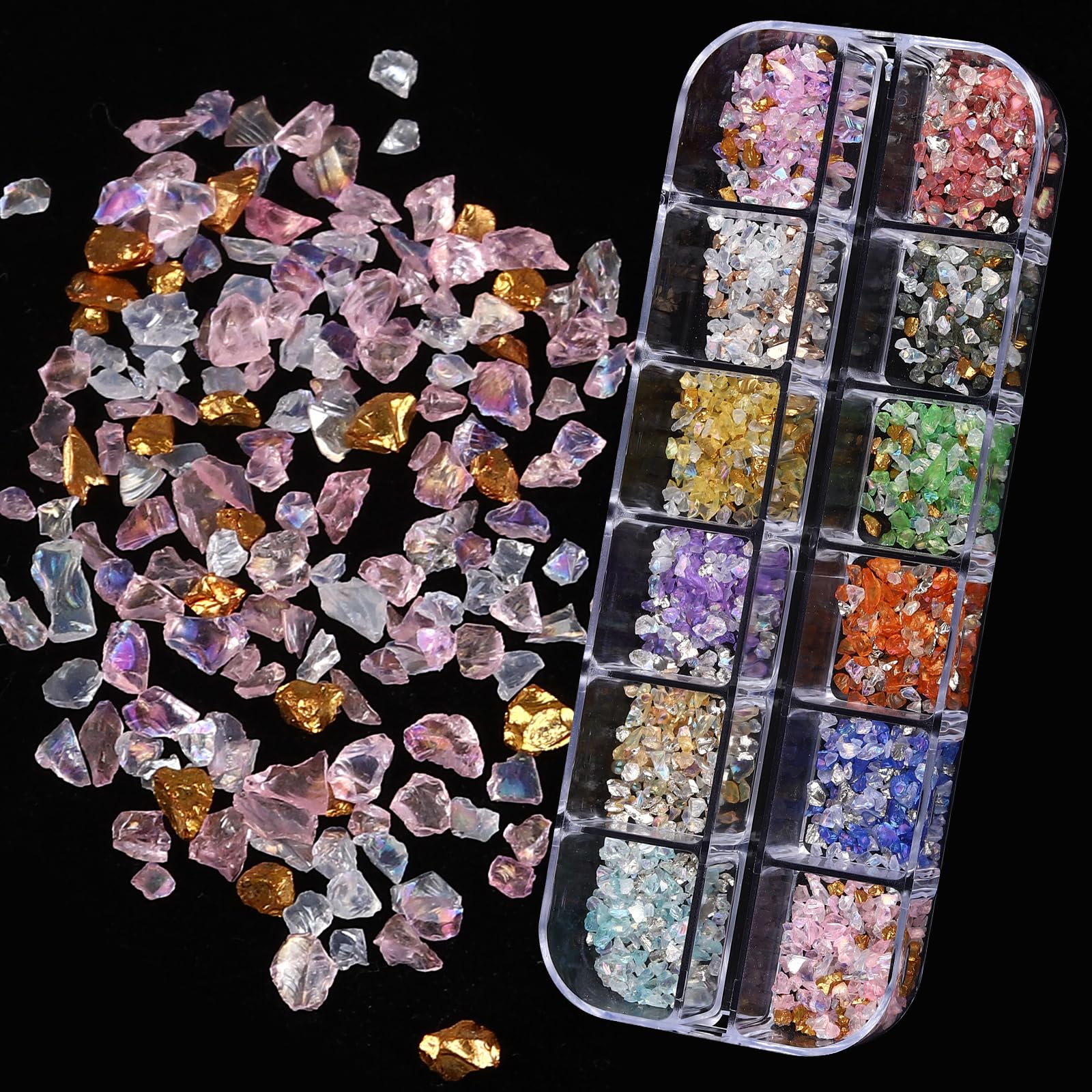 ROFIBUT cristales para uñas brindan brillo intenso y acabado elegante