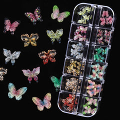 ROFIBUT dijes uñas mariposa y flores para look sofisticado