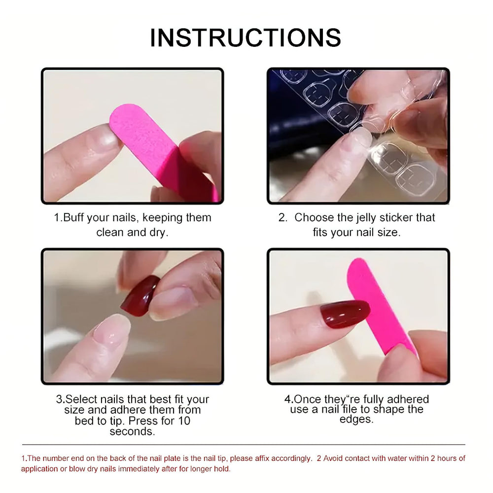 ROFIBUT Set de 24 uñas brillantes para transformación rápida del look