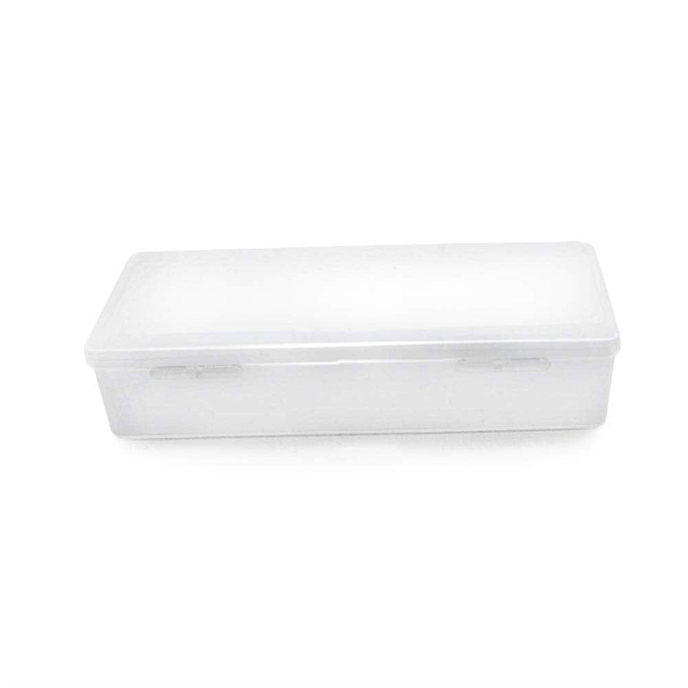 Rolabling caja transparente para herramientas de uñas, organización clara.