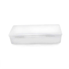 Rolabling caja transparente para herramientas de uñas, organización clara.