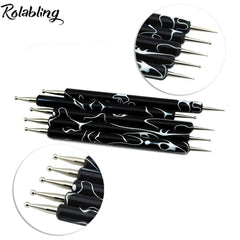 Rolabling punzones relieve doble punta para texturas y efectos en uñas