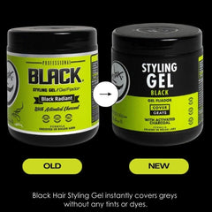 Rolda Activated Charcoal Hair Gel in-use demonstrates color coverage.