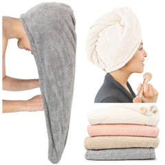 ROLSHOL toalla para cabello extragrande envuelta en la cabeza, secado rápido y cómodo.