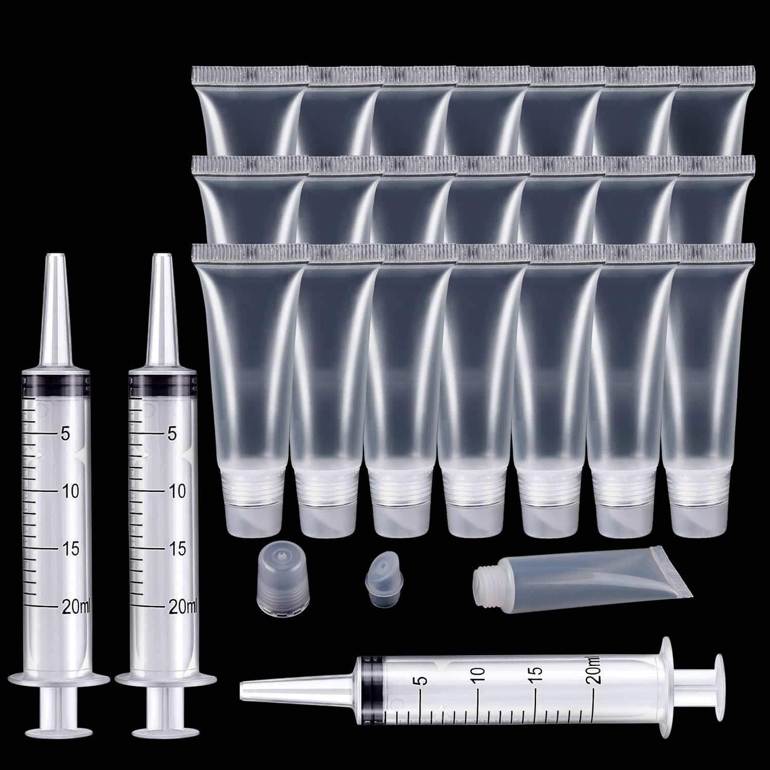 Rolybag tubitos vacíos de brillo labial 10 ml, ideales para cosméticos caseros y viaje.