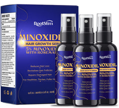 RootStim Minoxidil 5% con romero: botella para aplicación precisa.