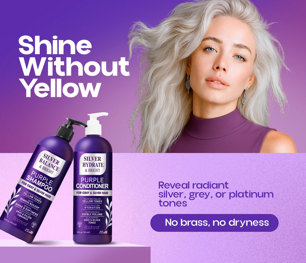 Roottina Silver Shine acondicionador: vertido para cabello suave y manejable.