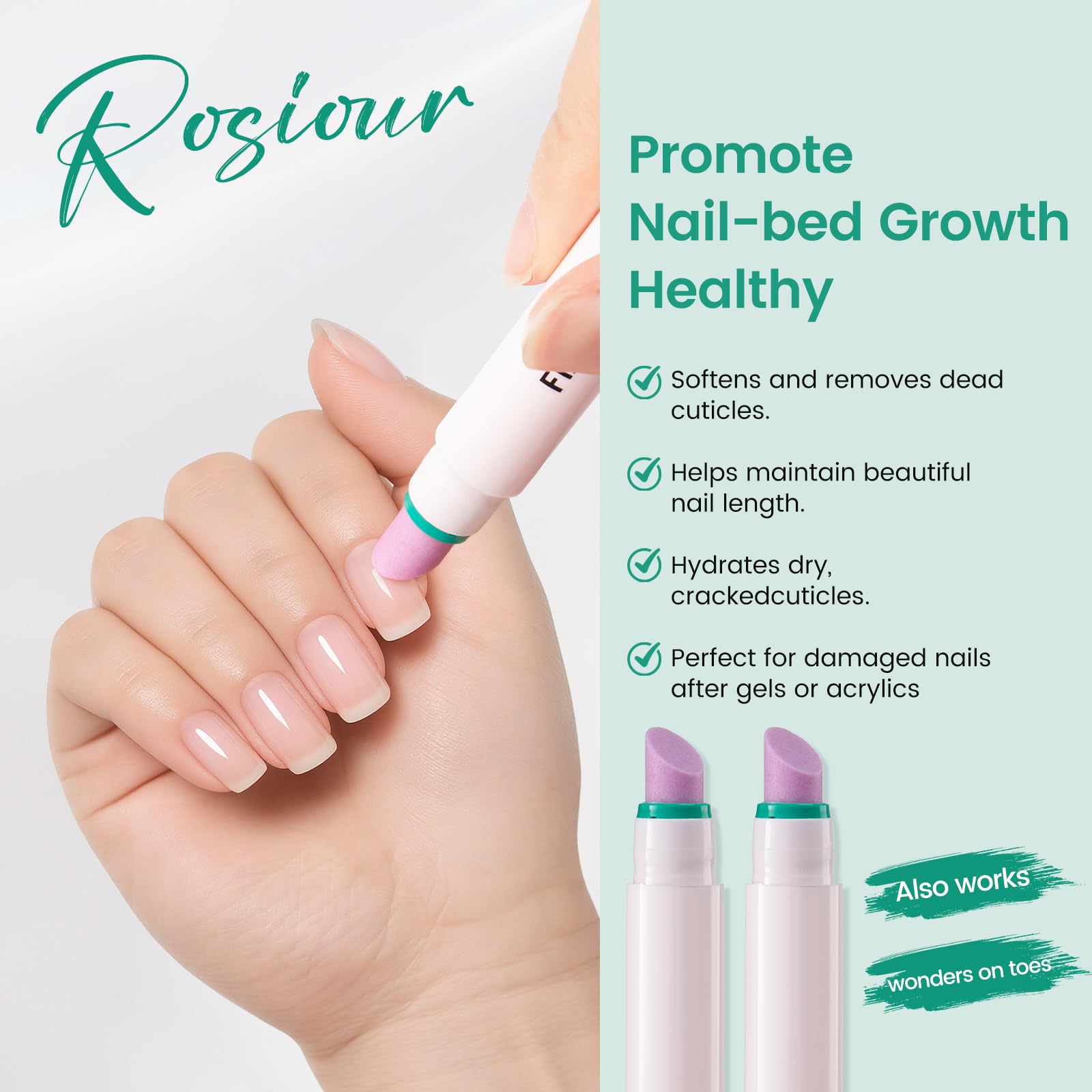 Rosiour uso-diario-uñas: mantiene uñas ordenadas en la rutina diaria.