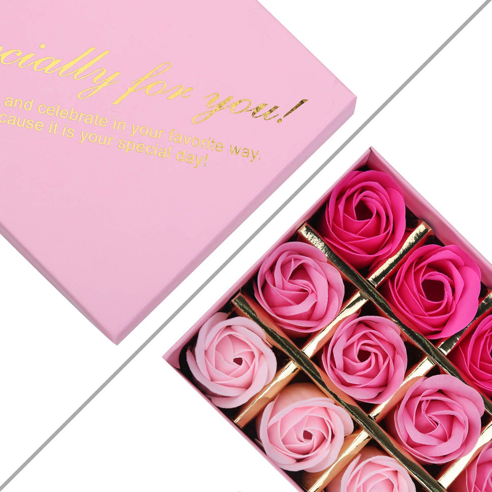 Rotumaty jabones rosas forma de rosa, decorativos y perfumados para baño.
