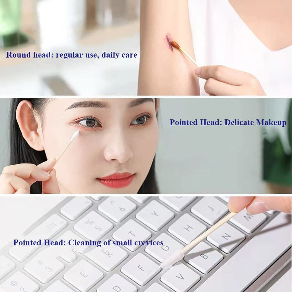 Rouceyxin bastoncillos de bambú, cabeza punteada, retoques precisos de maquillaje.