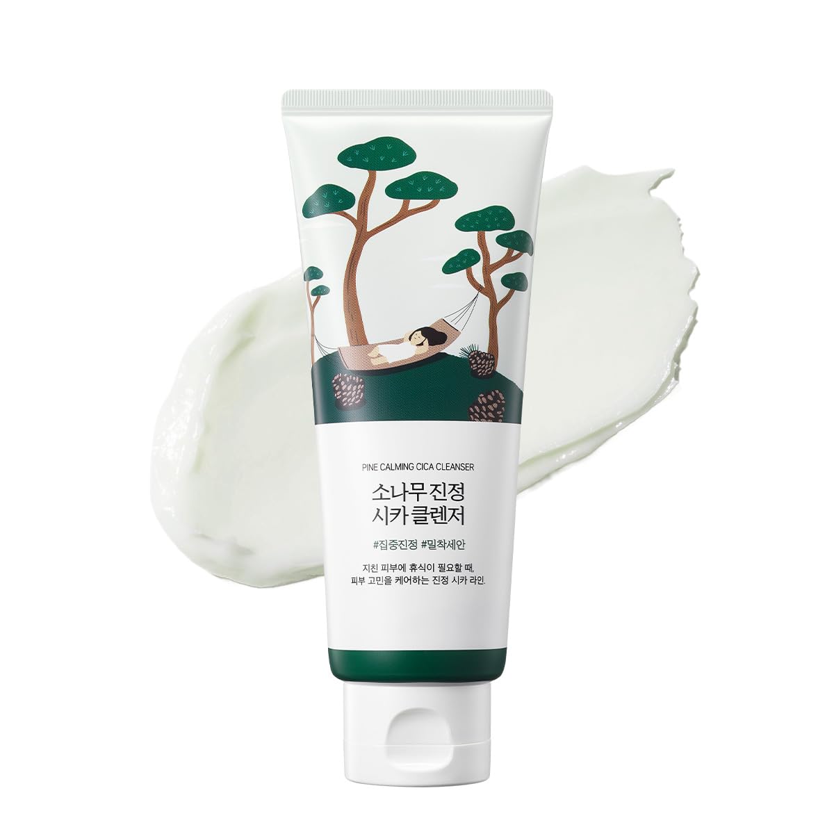 ROUND LAB Pine Calming Cica Cleanser botella, limpieza suave para piel sensible.