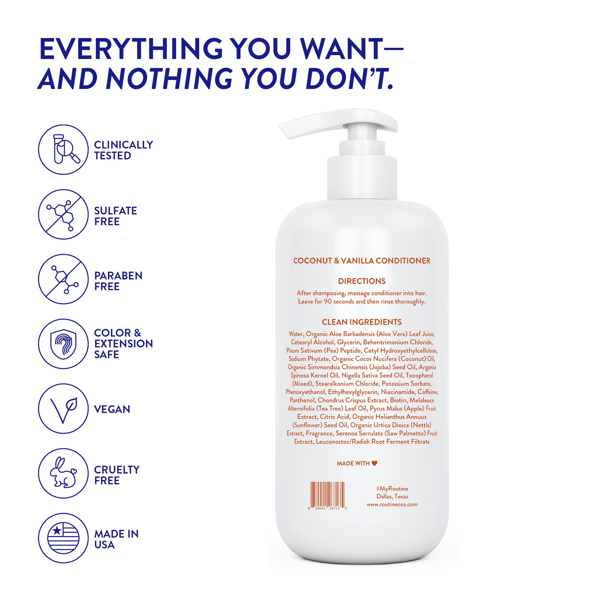 Routine Wellness fórmula vegana y libre de sulfatos mantiene cabello nutrido