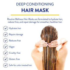 Routine Wellness bote de mascarilla para cabello dañado, aplicación suave y reparadora